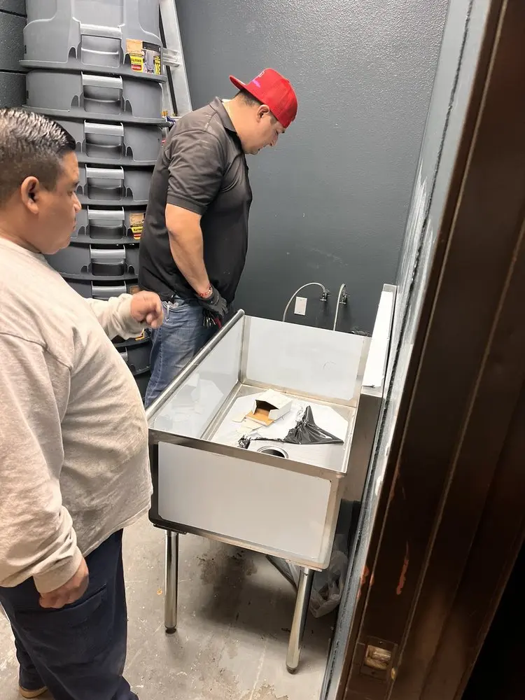 Commercial plumbing and sink installation in Camden